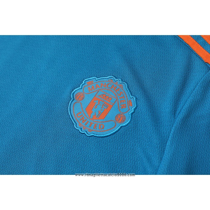 Tuta da Track Manchester United Manica Corta 2022 2023 Blu - Pantalon Corto